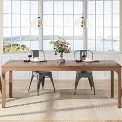 Rectangular Dining Table, 78 inch Long Kitchen Table for 6-8 People