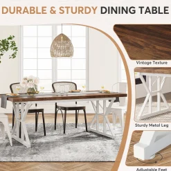 Rectangular Dining Table, Farmhouse 70.8