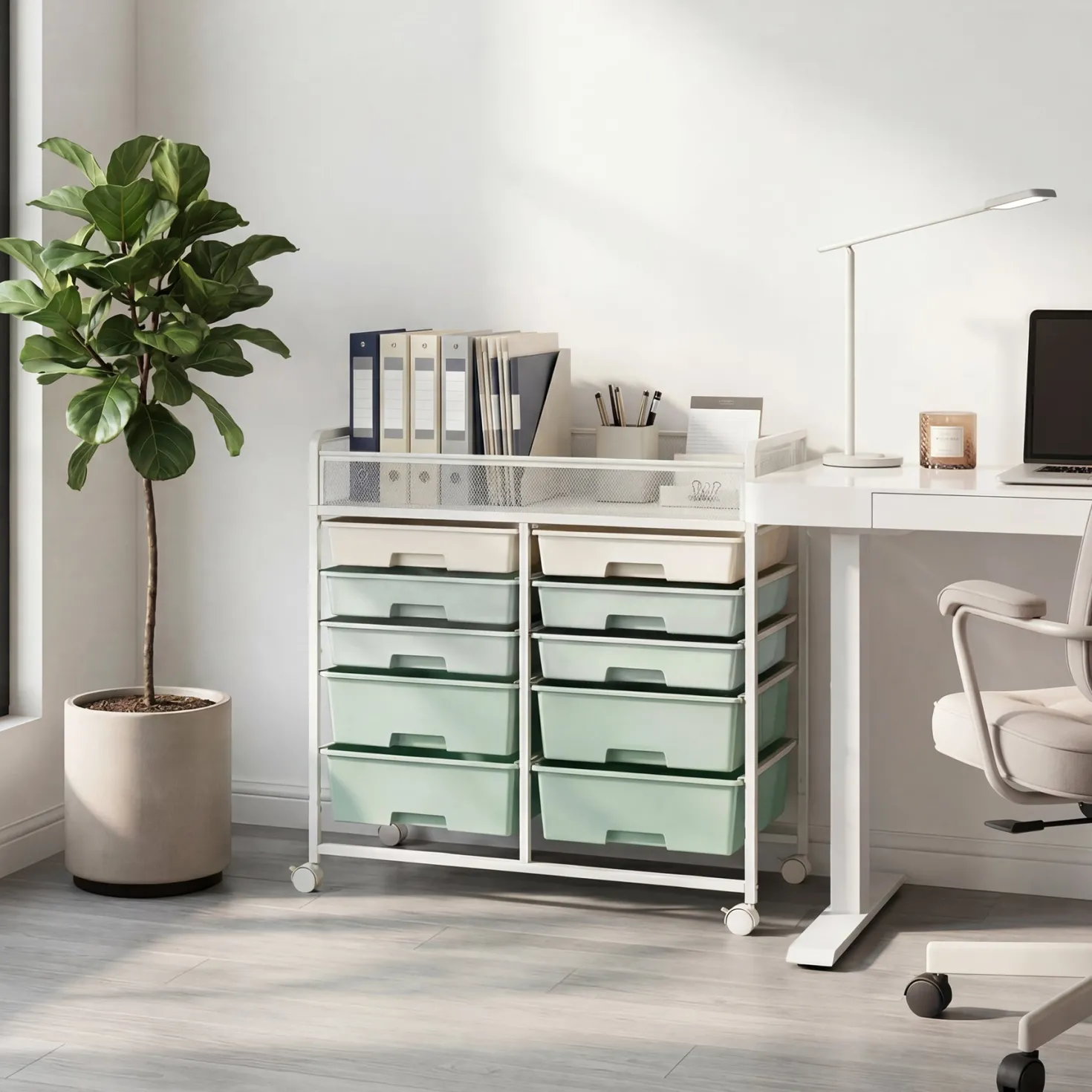 Rolling Craft Cart with Drawers, Rolling Utility Cart Art Craft Organizers and Storage with Lockable Wheels