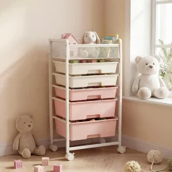Rolling Craft Cart with Drawers, Rolling Utility Cart Art Craft Organizers and Storage with Lockable Wheels