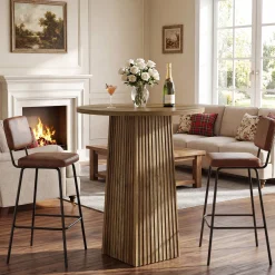 Round Bar Table, 31.5" Pub Table Dining Table for Dining Room, Kitchen