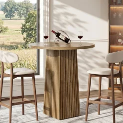 Round Bar Table, 31.5" Pub Table Dining Table for Dining Room, Kitchen