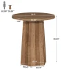 Round Bar Table, 31.5" Bistro Pub Table with Fluted Pedestal Base for Small Spaces