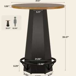 Round Bar Table, 39.4
