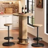 Round Bar Table Set, Pub Cocktail Table Bistro Sets with 2 Barstools