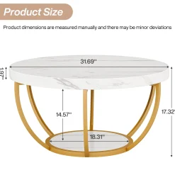 Round Coffee Table, 31.7