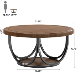 Round Coffee Table, 31.5