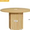 Round Conference Table, 47" Modern Meeting Table for 4-6 People
