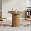 Round Conference Table, 31.5" Reception Desk for 4 with Sturdy Base