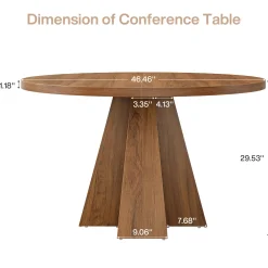 Round Conference Table, Small Meeting Table with Thickened Tabletop