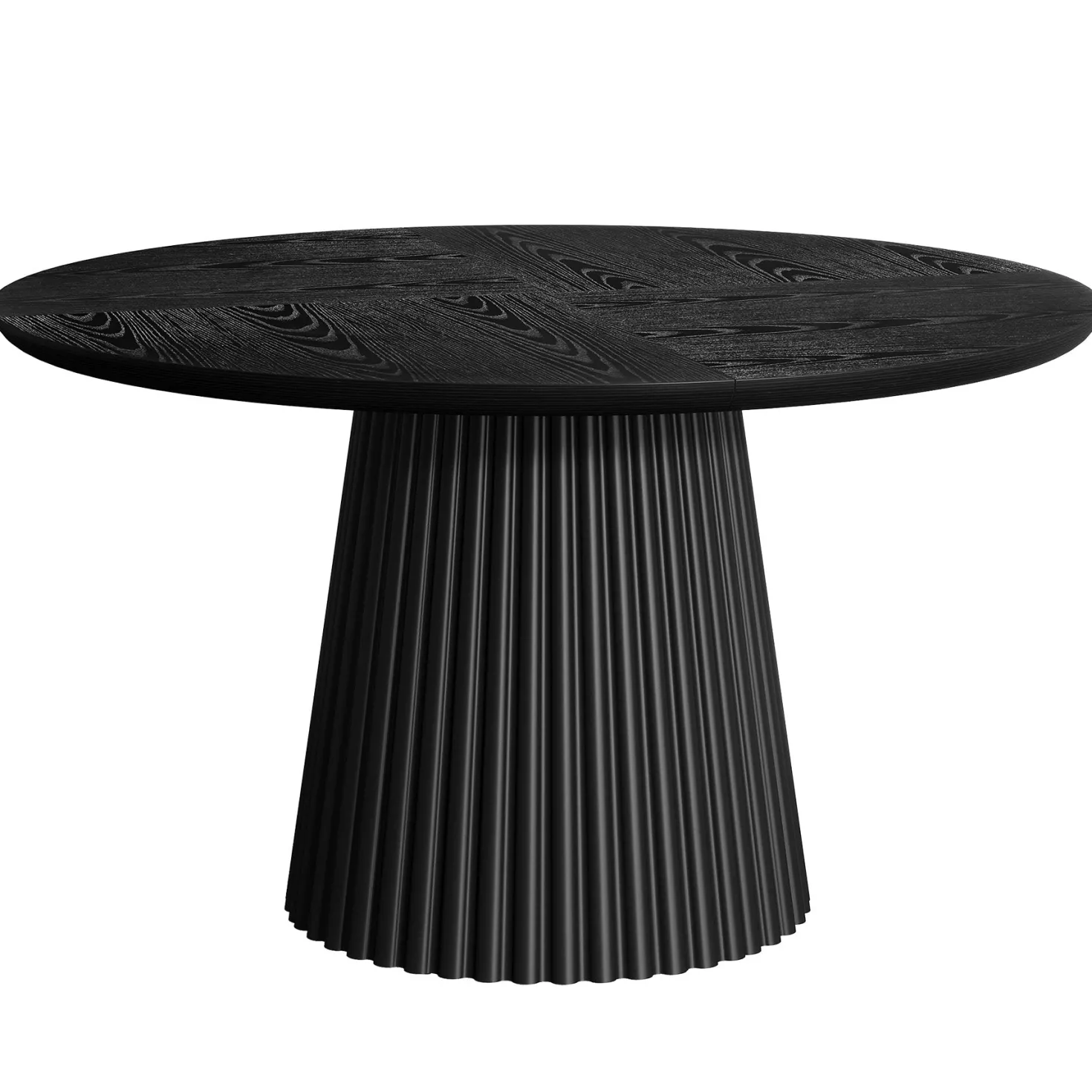 Round Dining Table, 47.24" Kitchen Table with Fluted Design for 4-6