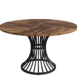 Round Dining Table for 4-6, 47" Farmhouse Circle Kitchen Table
