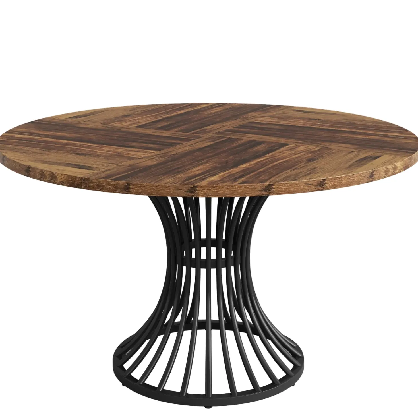 Round Dining Table for 4-6, 47" Farmhouse Circle Kitchen Table