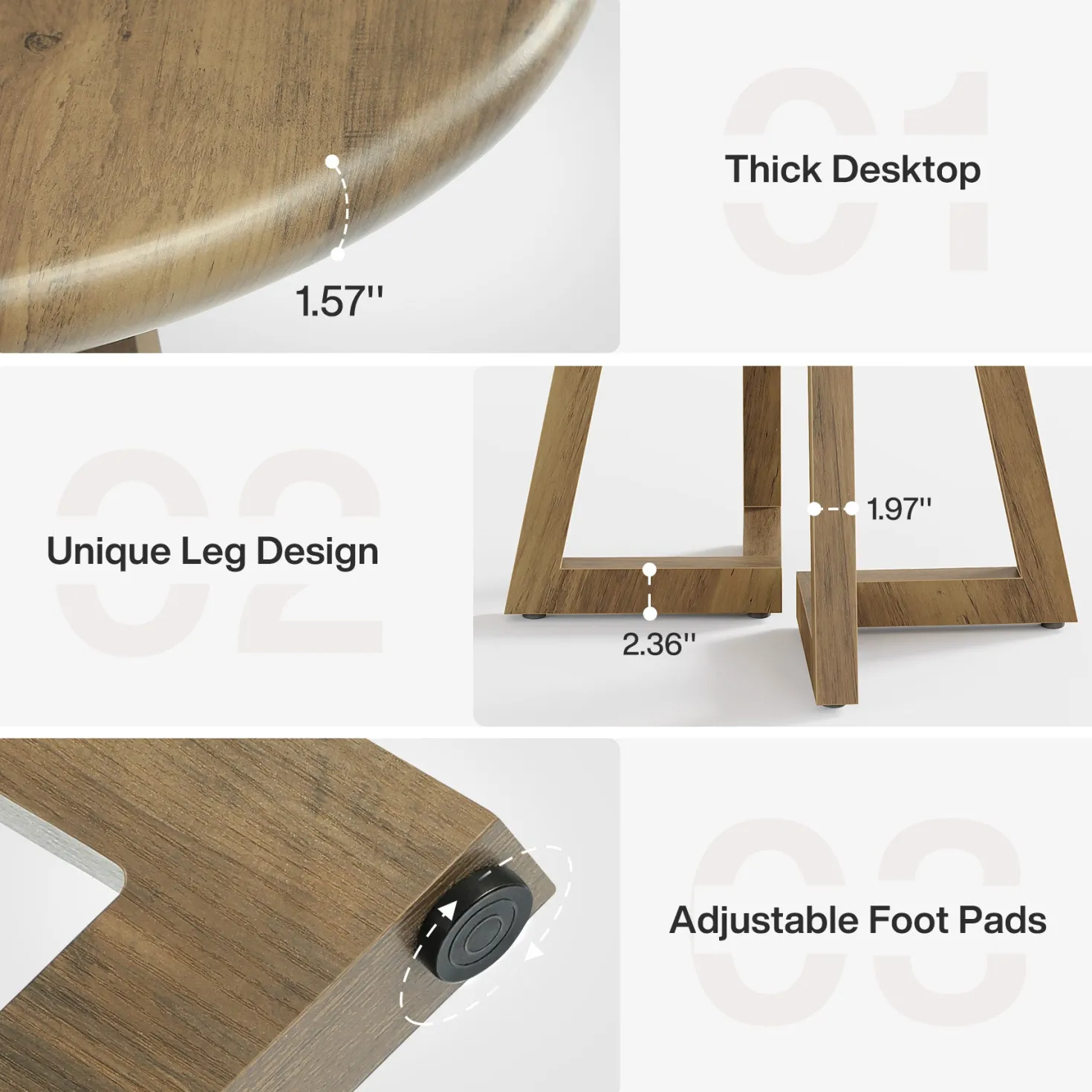 Round Dining Table for 2-4 People, 31.5" Kitchen Table for Dining Room