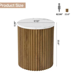 Round End Table, 23.6