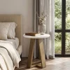 Round End Table, Modern Side Table Small Accent Table for Living Room