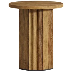 Round End Table, Narrow Side Table Nightstand with Stable Pedestal