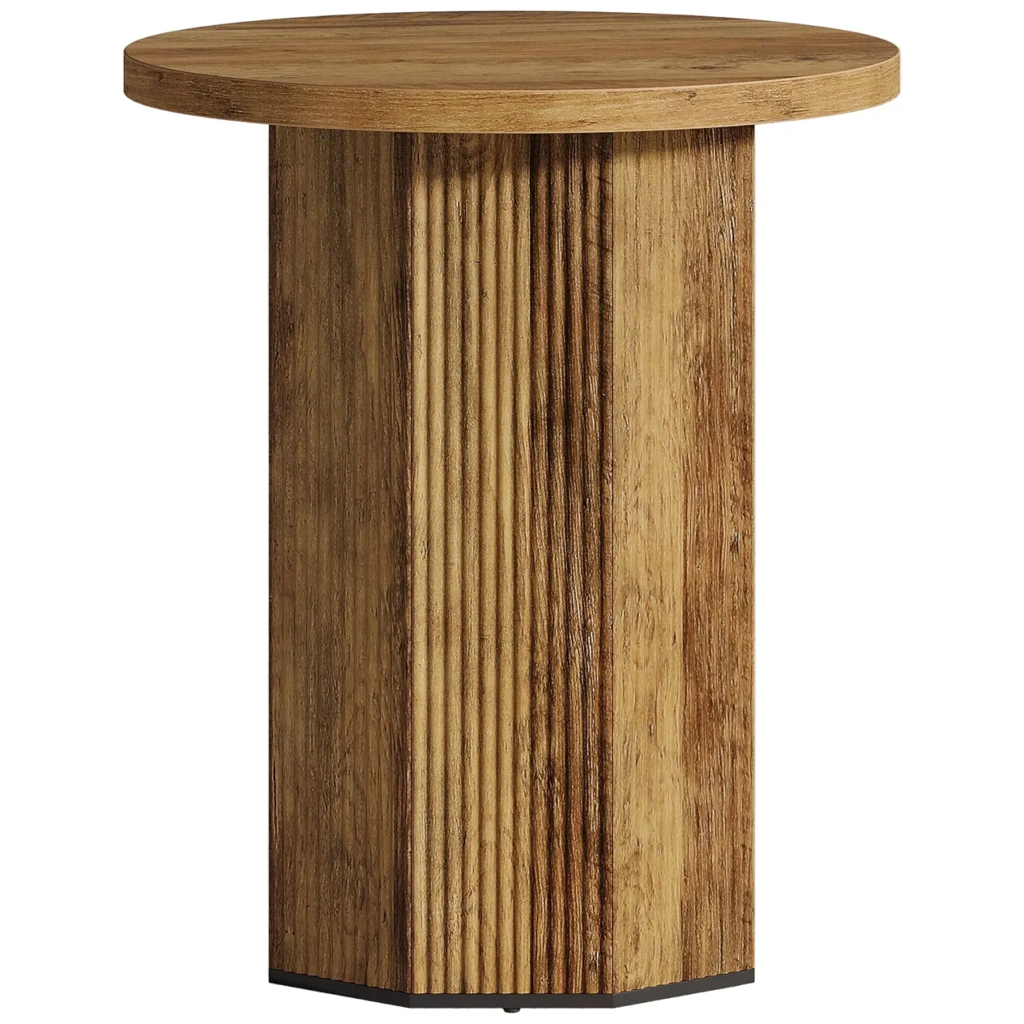 Round End Table, Narrow Side Table Nightstand with Stable Pedestal
