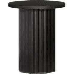 Round End Table, Narrow Side Table Nightstand with Stable Pedestal