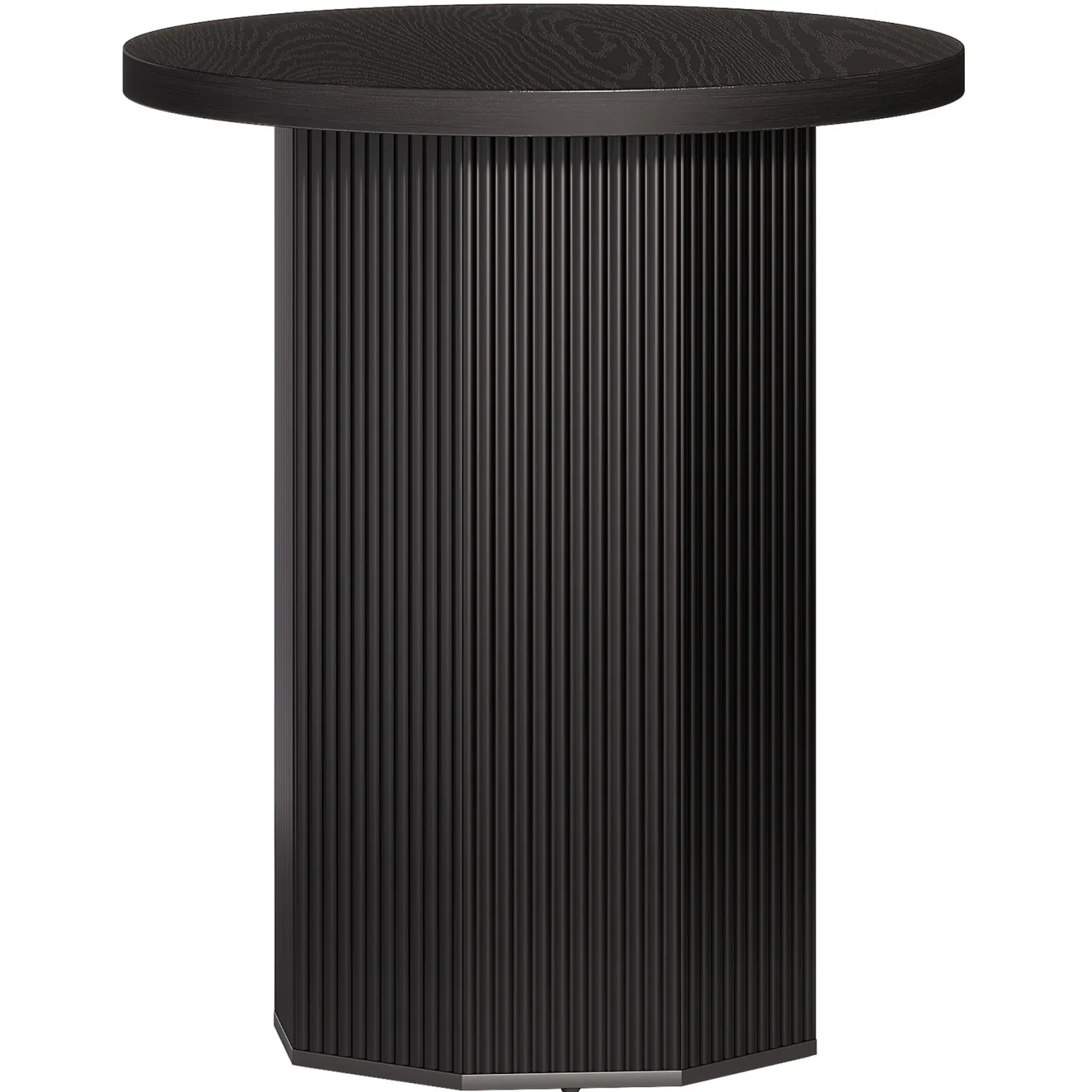 Round End Table, Narrow Side Table Nightstand with Stable Pedestal