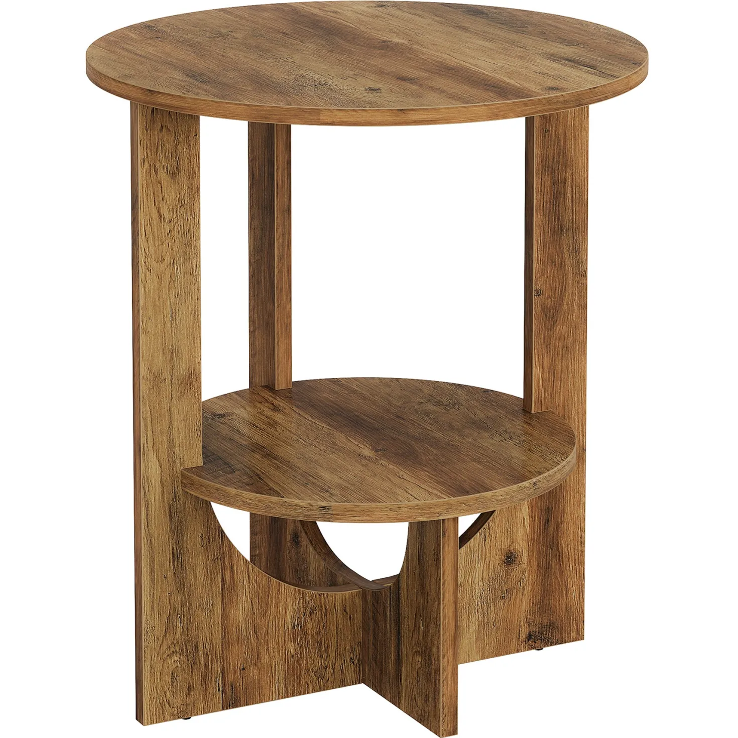 Round End Table, 2-Tier Side Table Nightstand with Storage