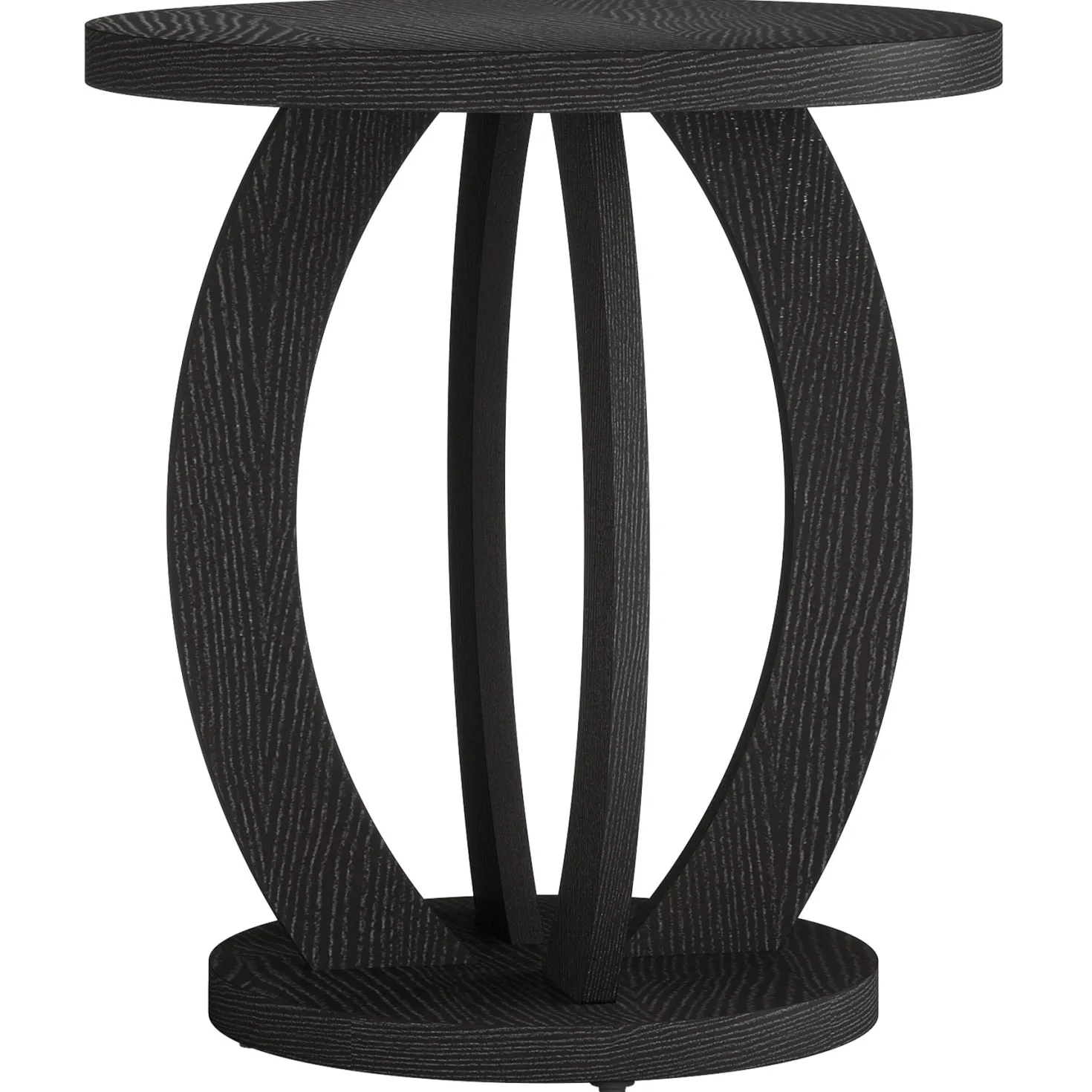 Round Nightstand with Storage, Large Bedside Table for Bedroom