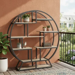 Round Plant Stand, 63" Flower Pot Plant Rack with 8 Shelves