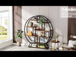 Round Plant Stand, 63" Flower Pot Plant Rack with 8 Shelves