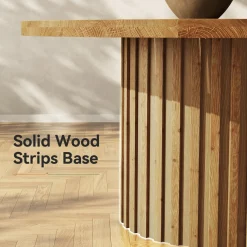Round Solid Wood Dining Table for 4, 47