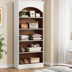 5-Shelf Bookcase, 70.9" Tall Bookshelf with Storage Shelves