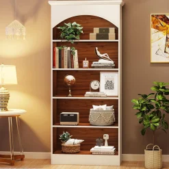 5-Shelf Bookcase, 70.9" Tall Bookshelf with Storage Shelves