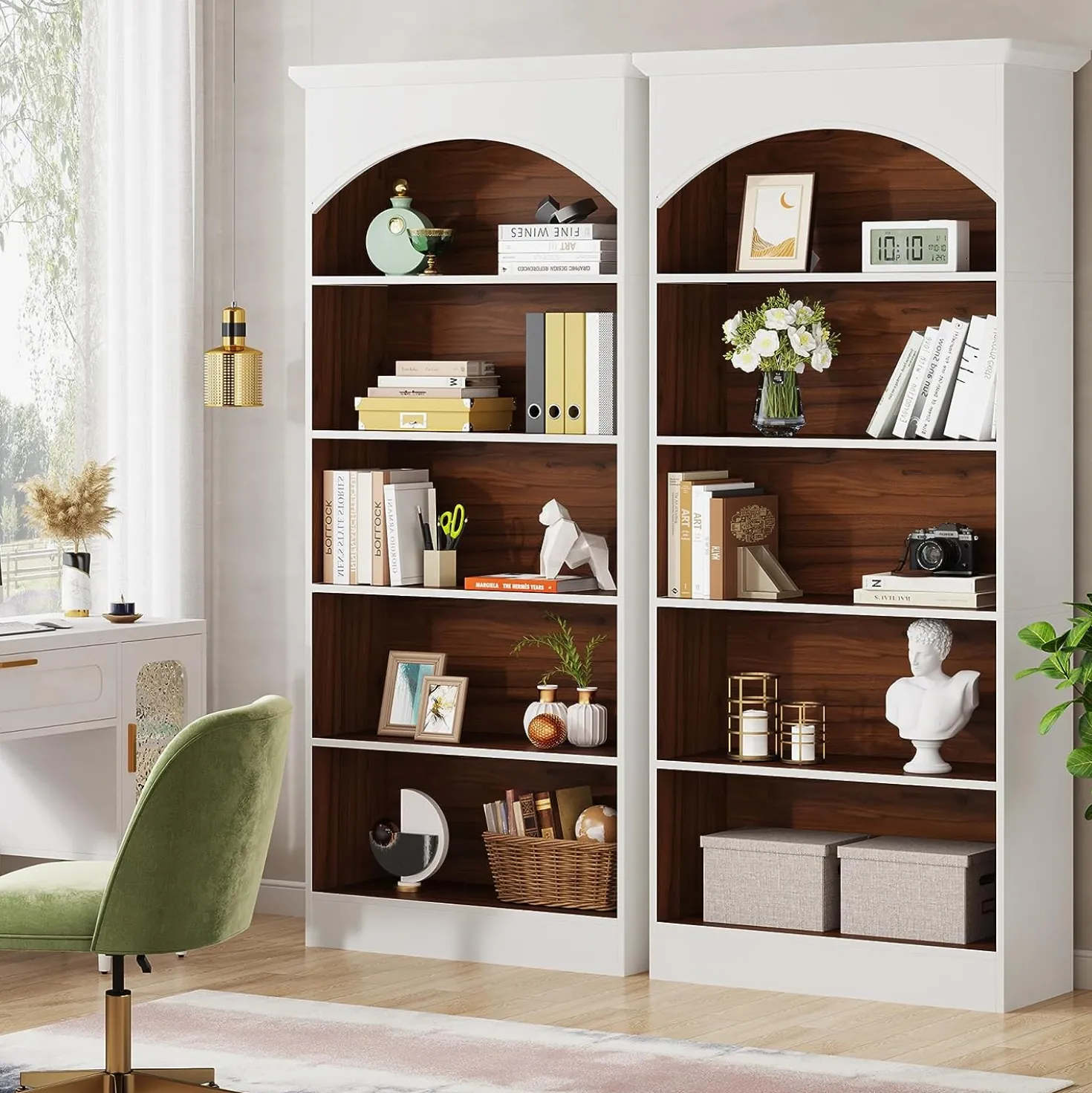 5-Shelf Bookcase, 70.9" Tall Bookshelf with Storage Shelves