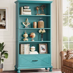 5-Shelf Bookcase with Drawer, 71