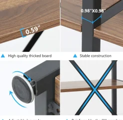 9-Shelf Bookshelf, Industrial Ladder Corner Etagere Bookcase