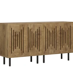 Sideboard Buffet, Set of 2 Storage Cabinet with Adjustable Shelves
