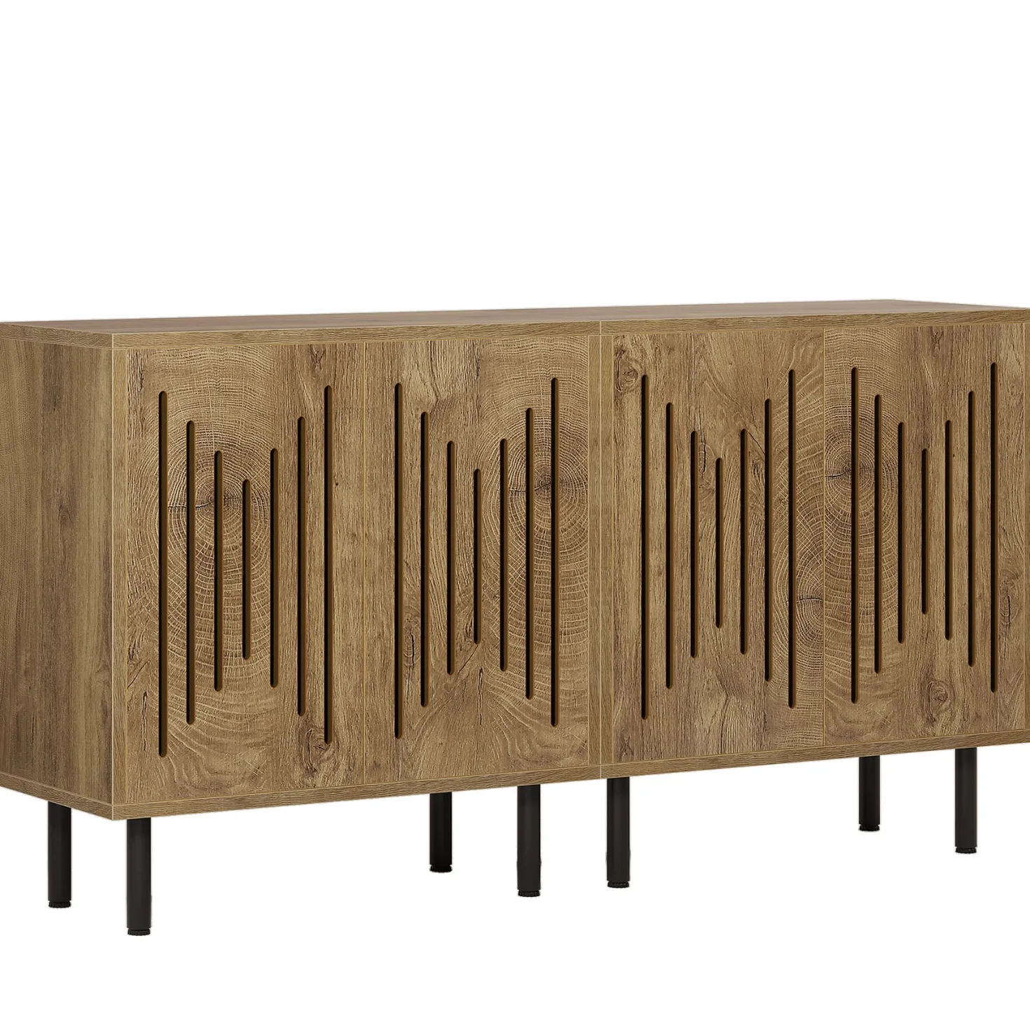 Sideboard Buffet, Set of 2 Storage Cabinet with Adjustable Shelves