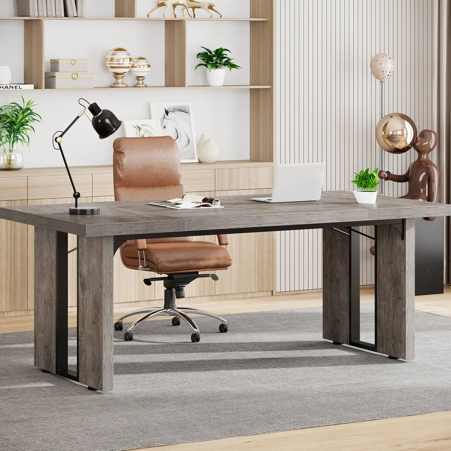 Simple Executive Desk, 70.9" Computer Desk Meeting Table for Home Office