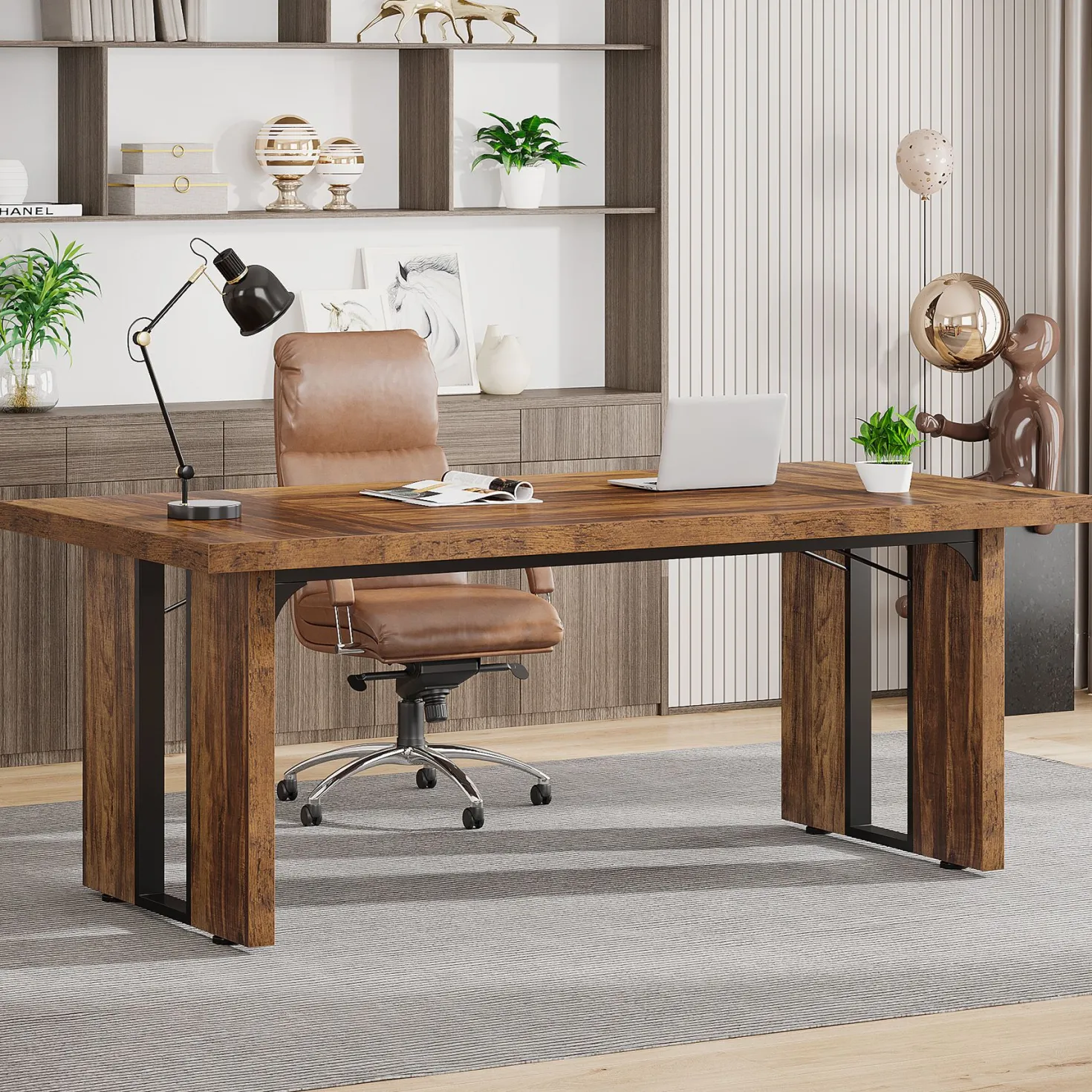 Simple Executive Desk, 70.9" Computer Desk Meeting Table for Home Office