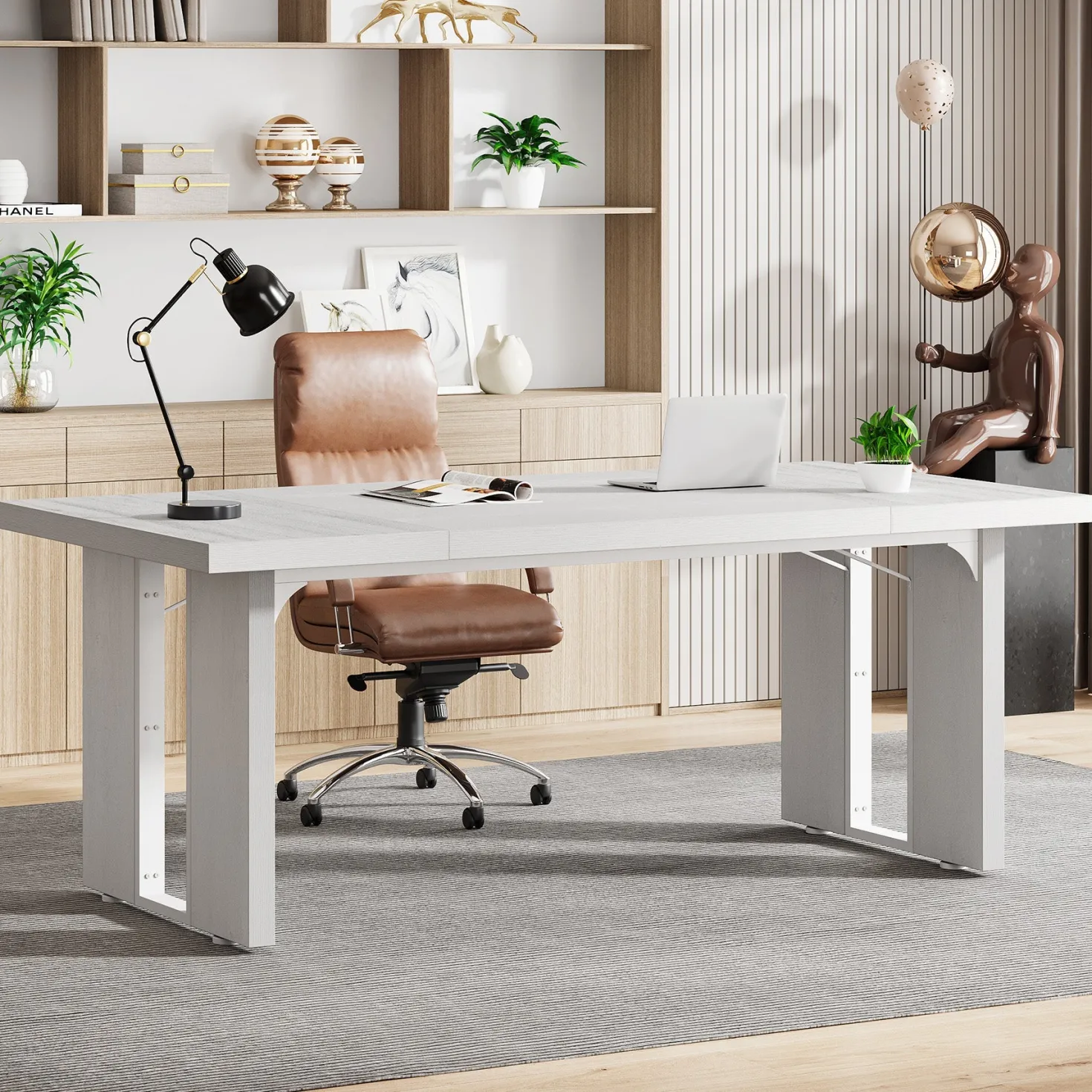 Simple Executive Desk, 70.9" Computer Desk Meeting Table for Home Office