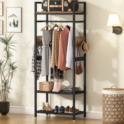 Small Clothing Rack, Narrow Garment Rack for Entryway & Bedroom