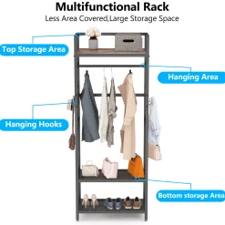 Small Clothing Rack, Narrow Garment Rack for Entryway & Bedroom