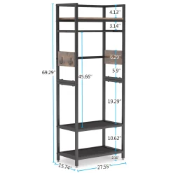 Small Clothing Rack, Narrow Garment Rack for Entryway & Bedroom
