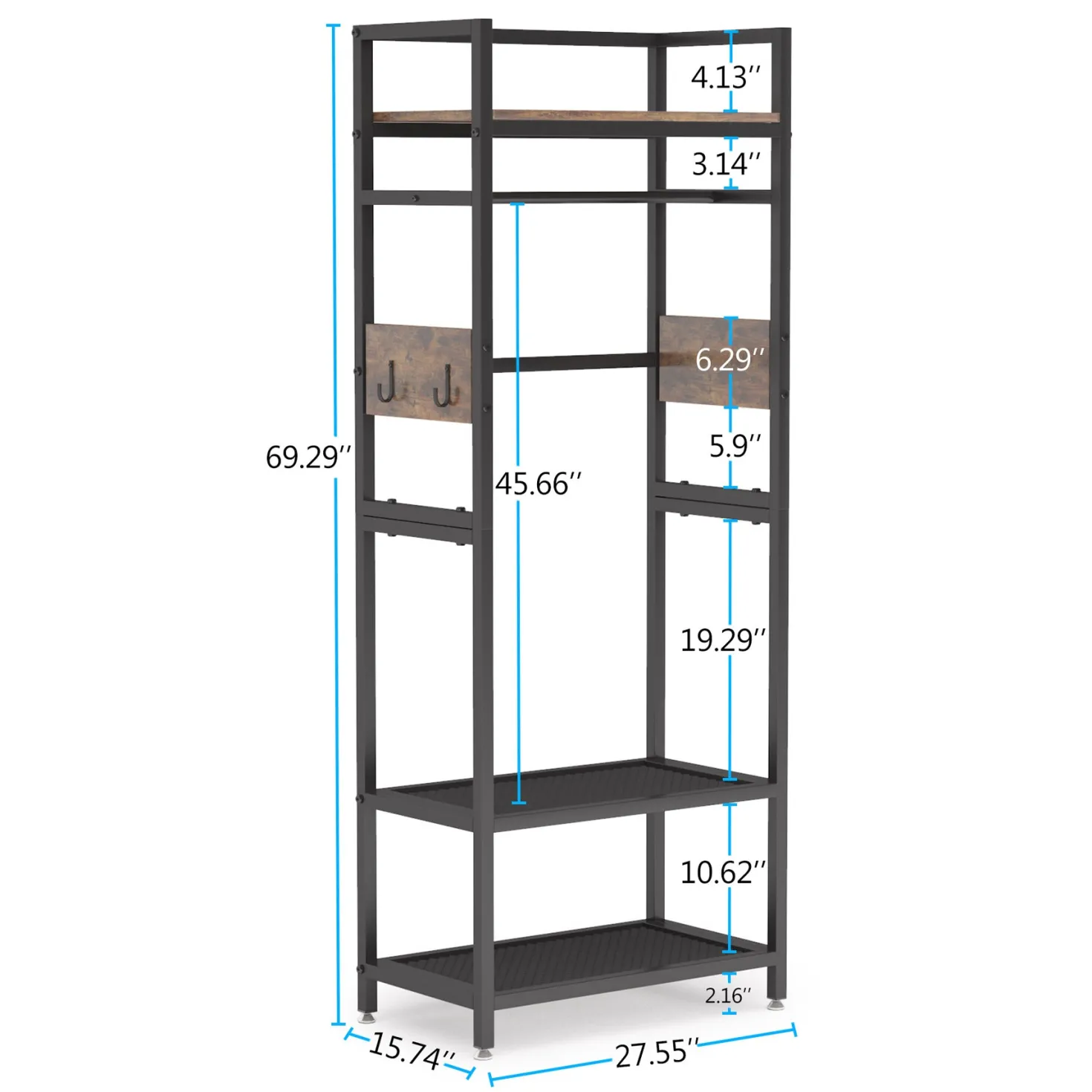 Small Clothing Rack, Narrow Garment Rack for Entryway & Bedroom