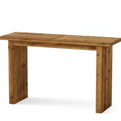 Solid Wood Bar Table, 63" Counter Height Pub Table with Sturdy Base