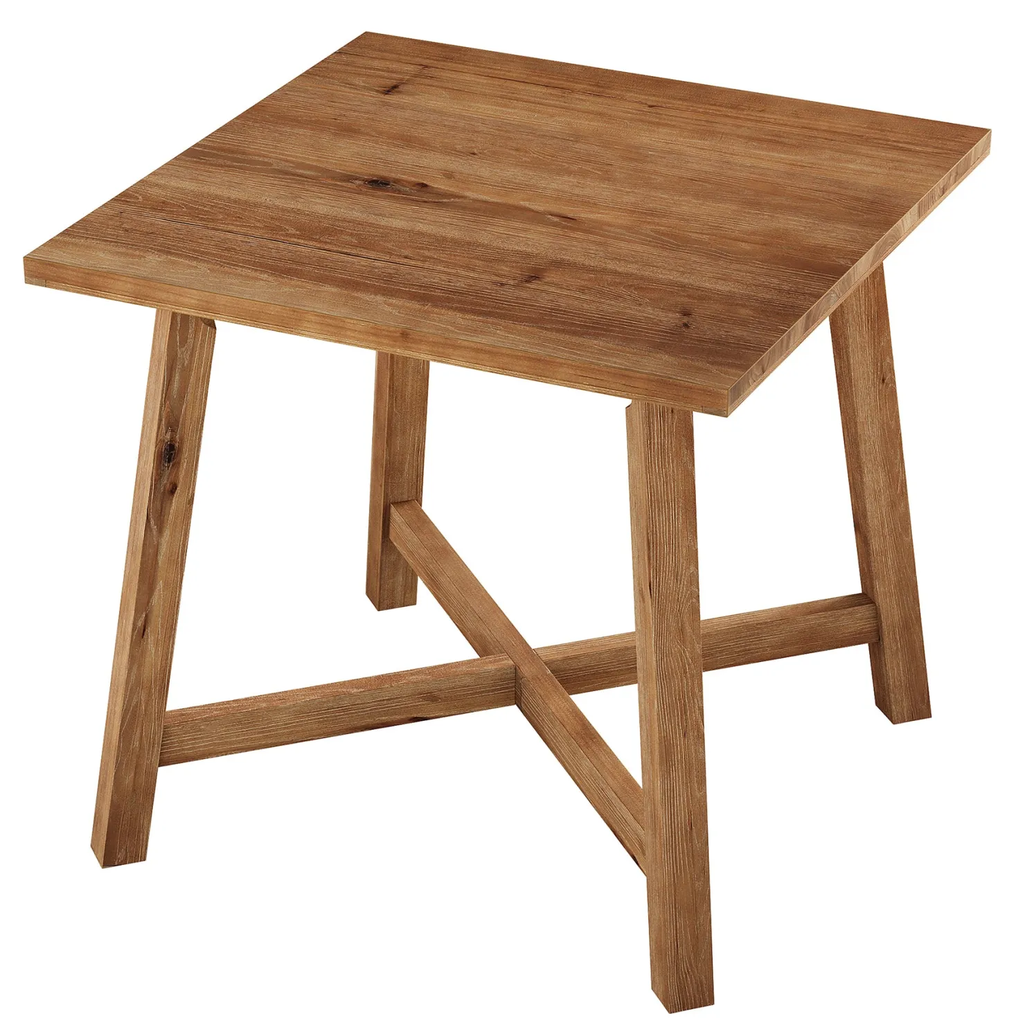 Solid Wood Bar Table, 31.5" Square Counter Height Pub Bistro Table with Footrest