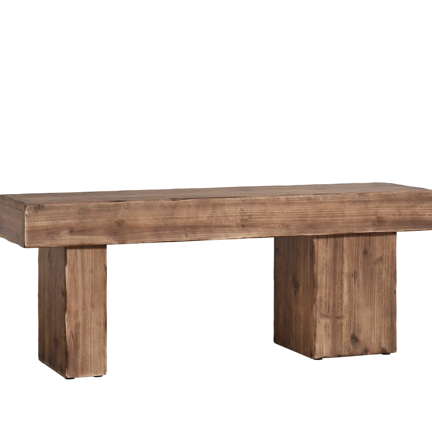 Solid Wood Bench, 47" Farmhouse Entryway Bench with Artistic Legs