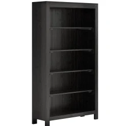 Solid Wood Bookcase, 5-Tier Bookshelf Display Storage Shelves
