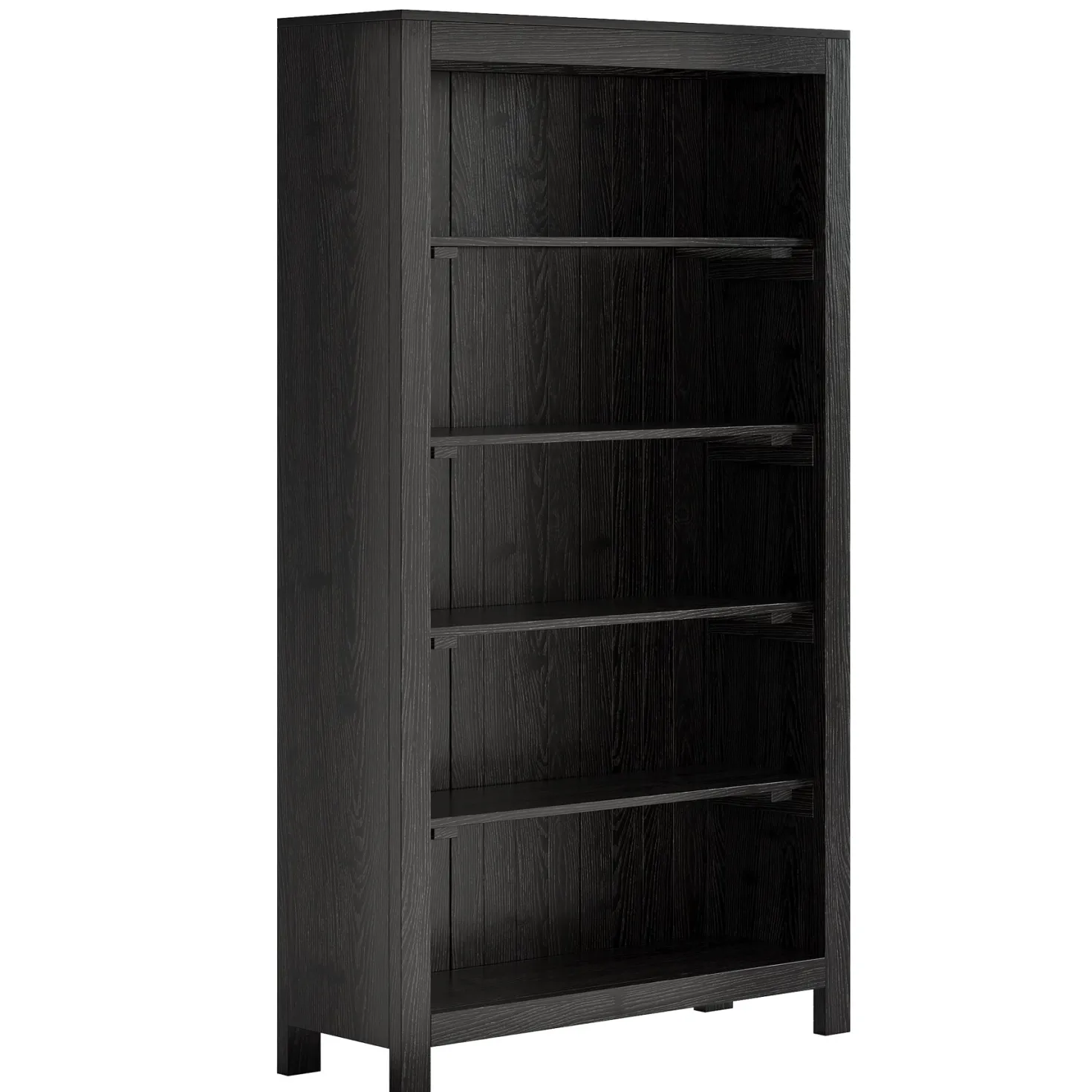Solid Wood Bookcase, 5-Tier Bookshelf Display Storage Shelves