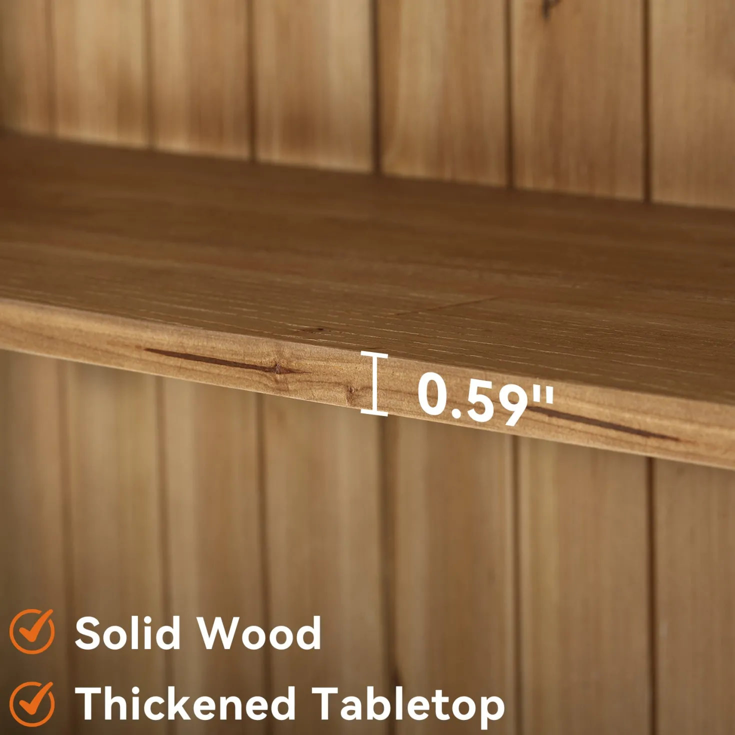 Solid Wood Bookcase, 5-Tier Bookshelf Display Storage Shelves