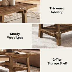 Solid Wood Coffee Table, 47